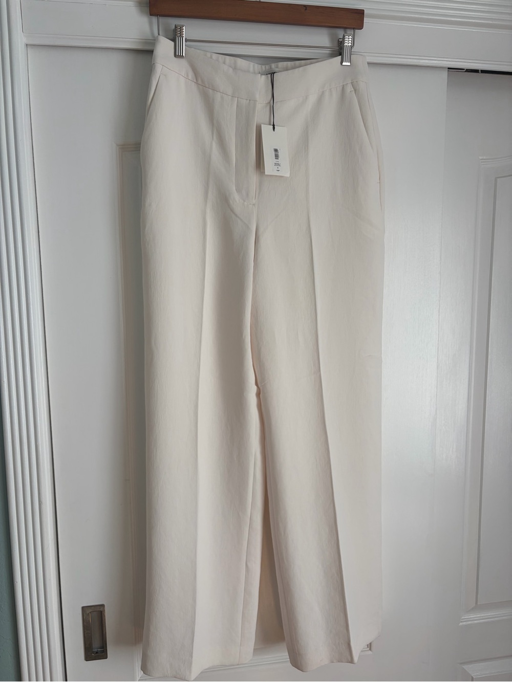 Aritzia The Limitless Pant High Rise Wide Leg Cream Size 12 NWT
